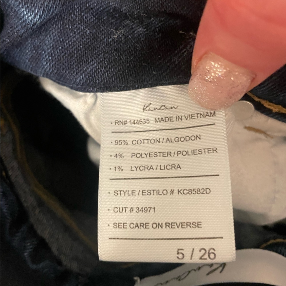 KANCAN HIGH WAISTED JEANS size 5 cropped dark wash denim cropped skinny ankle - Picture 9 of 9